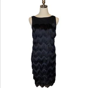 NEW W/TAGS Rachel Roy Black Flapper Fringed Black Cocktail Dress S 1920's Style